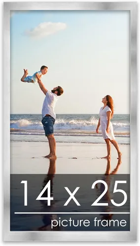 Miniatura 206 de Poster Palooza Marco de madera de peltre plateado de 3 x 4 pulgadas, acrílico UV, respaldo de tablero de espuma y accesorios para colgar, marco de 3
