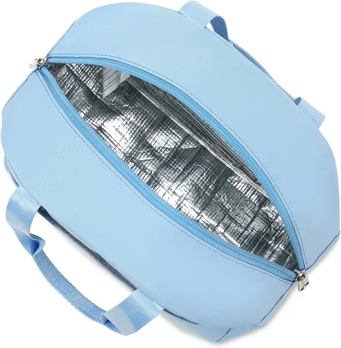 Miniatura 7 de abshoo Bolsa de almuerzo reutilizable para mujeres y niñas, bolsa de almuerzo aislada para la escuela, trabajo, picnic, viajes (azul claro)