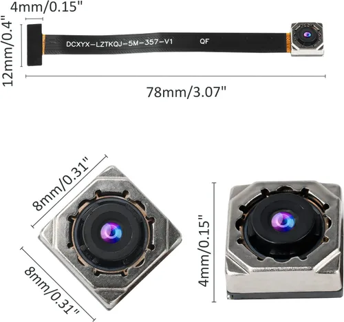 Miniatura 2 de 2 PCS OV5640 módulo de cámara, lente de enfoque automático de 120 ° lente de 5 megapíxeles para ESP32, STM32, computadora de placa única