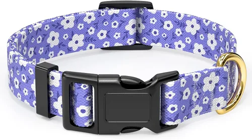 Miniatura 16 de Rnivvi Collar para perros pequeños, lindo collar floral resistente ajustable para cachorros con hebilla de liberación rápida para niño, niña