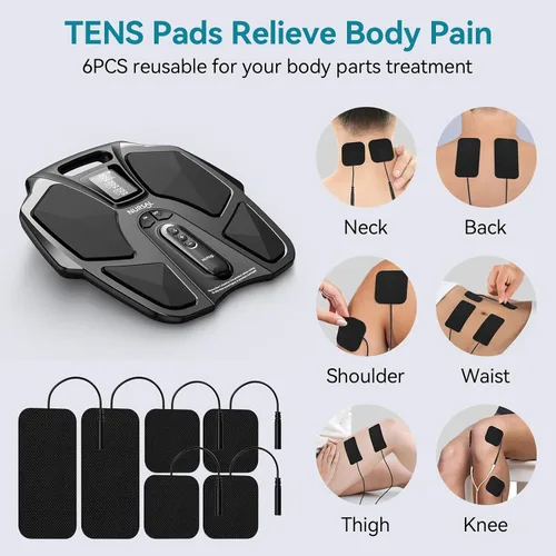 Miniatura 4 de NURSAL Masajeador de pies EMS para neuropatía, estimulador muscular eléctrico para circulación de pies y piernas, unidad TENS para pies con 6