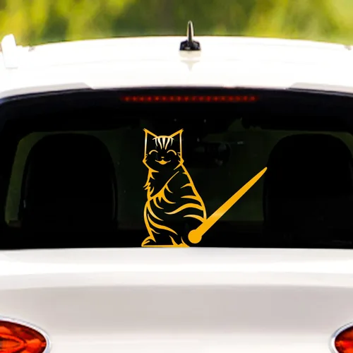Miniatura 13 de Adhesivo para limpiaparabrisas trasero de gato, divertido gato en movimiento, cola en movimiento, adhesivo para limpiaparabrisas trasero