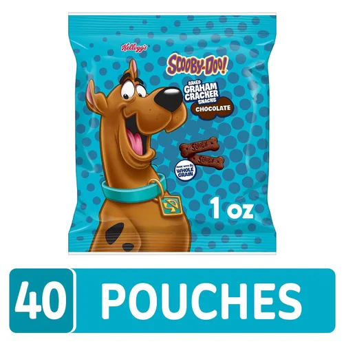 Miniatura 4 de Kellogg's SCOOBY-DOO! - Bocadillos horneados de galletas Graham, aperitivos para el almuerzo, chocolate (40 bolsas)
