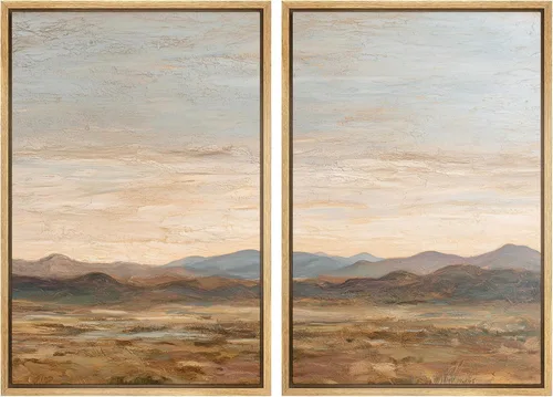 Miniatura 132 de SIGNWIN Lienzo enmarcado para pared, juego de arte sereno de paisaje de pantanos, ilustración rústica, arte moderno, minimalismo, decorativo