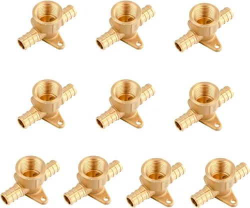 Miniatura 12 de EFIELD 1/2 "Pex x 1/2" Pex x 1/2" hembra NPT Drop-ear Tee, Latón Crimp Fitting, (PEX1807170)