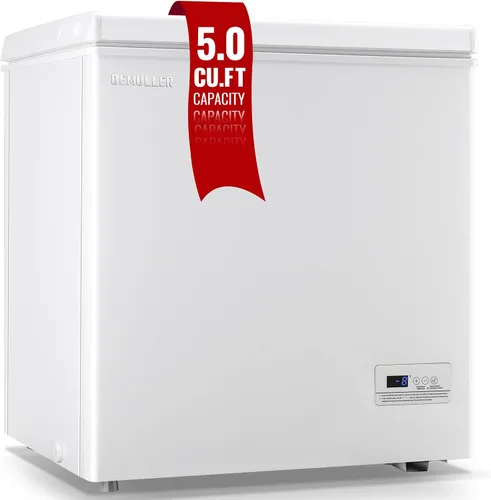 Miniatura 11 de DEMULLER Congelador profundo de 3.5 pies cúbicos con panel de visualización de temperatura, mini congelador con cesta extraíble, adecuado