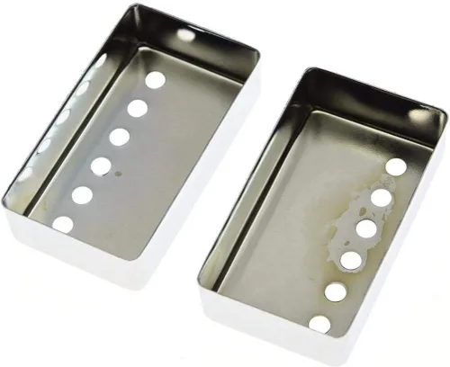 Miniatura 3 de Dopro Juego de 2 cubiertas de metal Humbucker para pastilla de guitarra Humbucker de latón 1.937 in/2.047 in espaciamiento de poste cromado