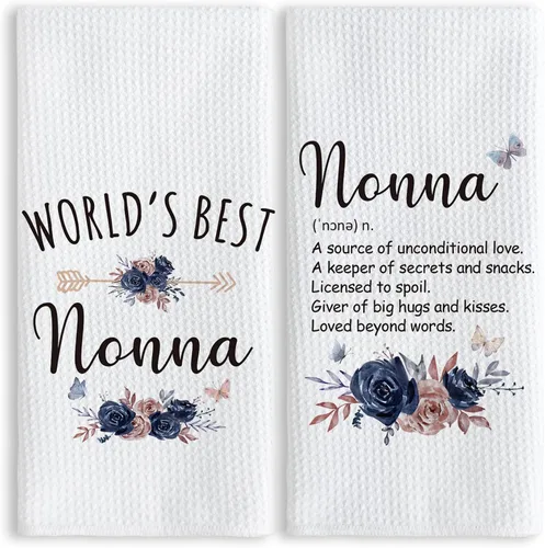 Miniatura 8 de TNUW Best Grandma - Toallas de cocina de 16 x 24 pulgadas, la mejor flor de Abuela del mundo, suave y absorbente, toalla de cocina, toallas de mano
