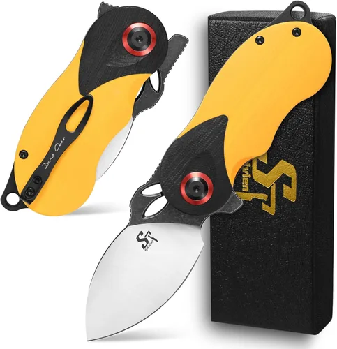 Sitivien ST159 - Cuchillo plegable, hoja de acero K110 con mango G10, cuchillo de herramienta EDC de la serie del zodiaco chino para acampar al aire