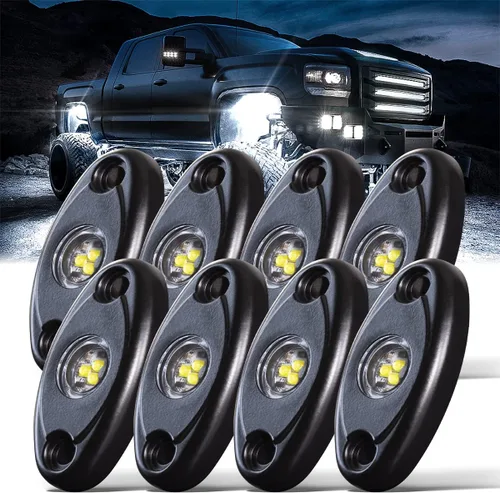 Miniatura 10 de LEDMIRCY R1 - Luces de roca blanca pura, 40 unidades, luces LED de alta potencia para todoterreno, camión, ATV, UTV, SUV, RZR, luz impermeable a