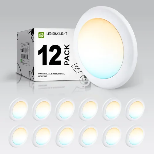 Miniatura 10 de ASD 1 paquete de luces LED de disco de 6 pulgadas, 15W 5CCT 2700K-5000K 1245LM CRI90+, luminaria de techo regulable de montaje empotrado, luces
