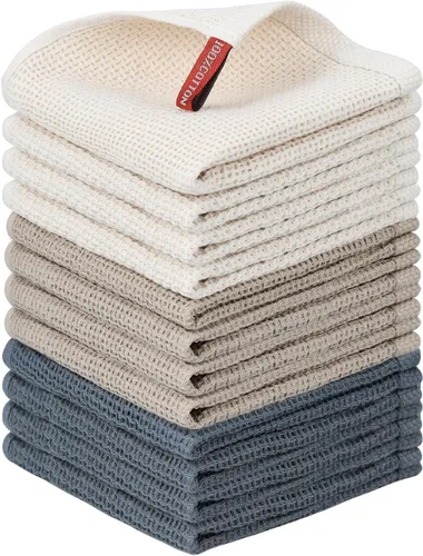 Miniatura 56 de Nialnant - Toalla de cocina 100% algodón, tejido gofre, suave, absorbente y de secado rápido, toallas para secar platos, trapos de limpieza - Multi