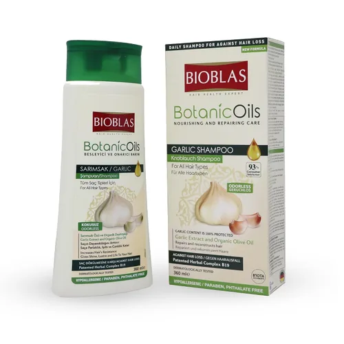 BIOBLAS Champú de ajo – Crecimiento del cabello inodoro y sin perfume para hombres y mujeres – Aclarador para limpiar el cabello, raíces y cuero