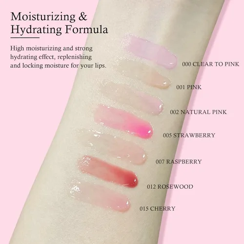 Miniatura 4 de KYDA Aceite de brillo labial hidratante, brillo labial de aceite hidratante transparente voluminizador, aceite labial teñido para el cuidado