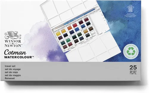 Miniatura 2 de Winsor & Newton - Cotman Plus - Juego de acuarelas, 24 medias pastillas