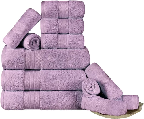 Miniatura 38 de Superior Juego de toallas de algodón turco de 9 piezas, 3 toallas de baño, 3 manos, 3 toallas faciales para el hogar, artículos esenciales de baño