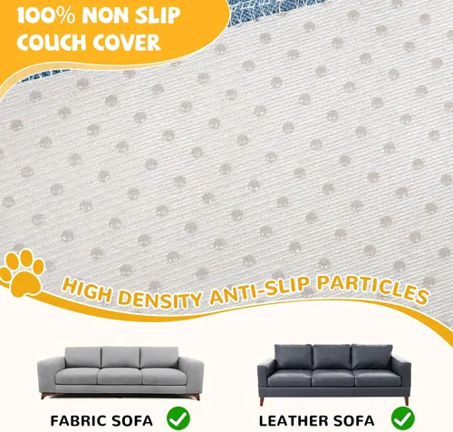 Miniatura 5 de Funda de sofá para sofá de 2 cojines, apta para mascotas, resistente al agua, antiarañazos, protector de muebles seccional en forma de L, funda