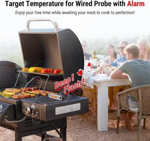 Miniatura 4 de Termómetro digital de carne ThermoPro TP610 para cocinar, termómetro de alimentos recargable de lectura instantánea con pantalla LCD giratoria