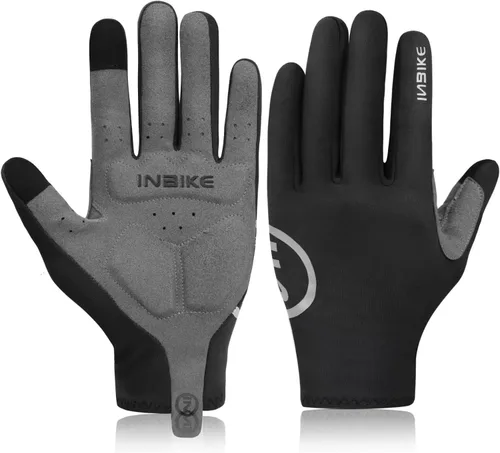 INBIKE Guantes de ciclismo para hombre y mujer, forro polar fino, para pantalla táctil, guantes de bicicleta acolchados para correr, conducir,