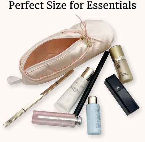Miniatura 3 de Bolsa de maquillaje de viaje personalizada para niñas, bolsa de cosméticos estilo zapato de ballet rosa personalizada, bolsa de maquillaje