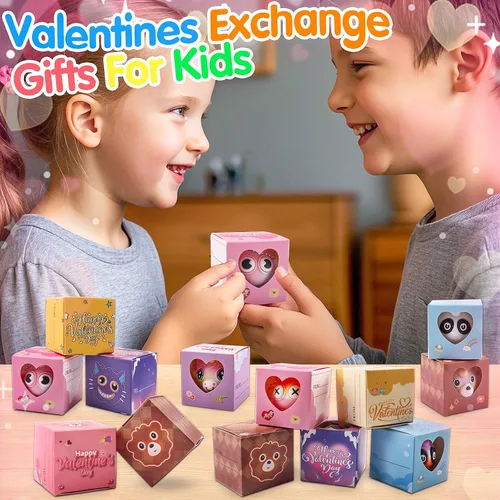 Miniatura 7 de Regalos para el día de San Valentín para niños, paquete de 24 cajas de San Valentín precargadas con bolas de animales 3D, recuerdos de fiesta de San