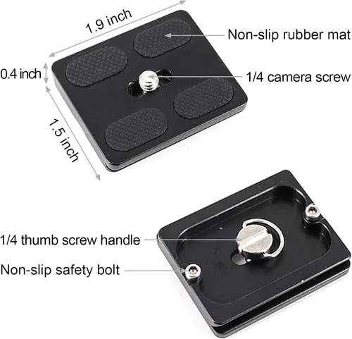 Miniatura 6 de HUNTPAL Soporte de cabeza de bola de trípode de 1.417 in para rifles, soportes para pistolas con tornillo de 1/4 de pulgada, montaje de rosca de 3/8