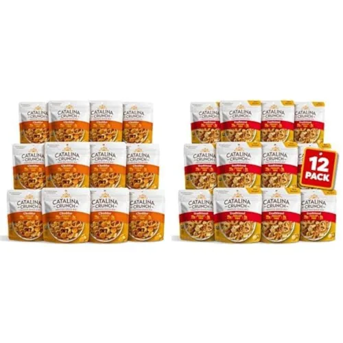 Miniatura 6 de Catalina Crunch Mezcla de bocadillos proteica para llevar con patatas fritas de queso 16g de proteína, 2g de azúcar por sobre Buena fuente