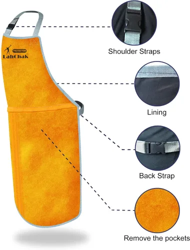 Miniatura 3 de Leather Work Shop Apron, Buckle straps, Heat & Flame Resistant Heavy Duty Welding Apron