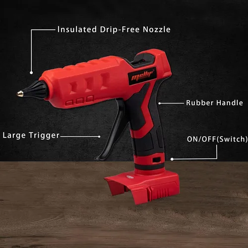 Miniatura 2 de Mellif - Pistola de pegamento caliente inalámbrica compatible con batería Milwaukee de 18 V, eléctrica, de mano, para manualidades, con 20 barras