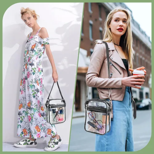 Miniatura 2 de yuanming Bolsa transparente aprobada para estadios, bolsa cruzada transparente, bolsas transparentes para estadios para mujeres TPU Negro