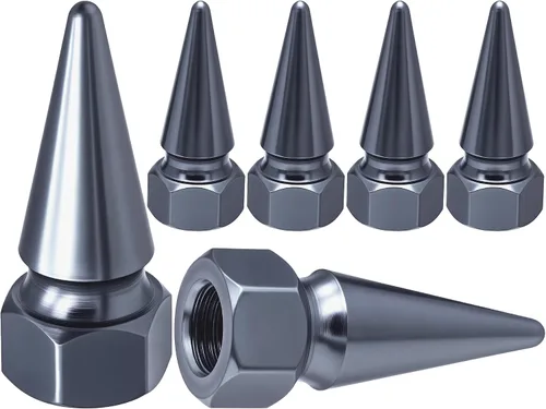 Miniatura 46 de 4 piezas de tapas de válvula de rueda con forma de punta, tapa de aire de aluminio para automóviles, cubiertas universales de válvula de rueda a