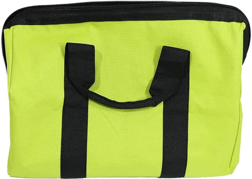 Miniatura 3 de Bolsa de contratista plegable de boca ancha verde genuina OEM con cremallera única completa hasta la parte superior y costuras en X cruzadas