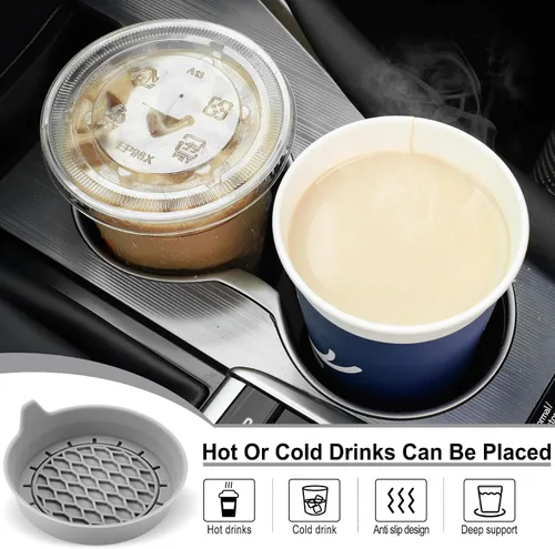 Miniatura 2 de SINGARO - Posavasos para tazas de automóvil, inserto de portavasos de silicona, portavasos universales antideslizantes, accesorios