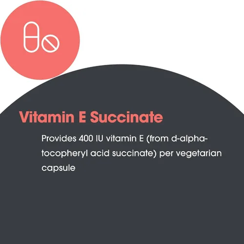 Miniatura 7 de Allergy Research Group Succinato de Vitamina E 400 Iu 100 Cápsulas Vegetales