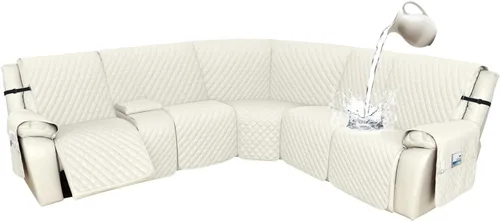 Miniatura 105 de Arfntevss Fundas de sofá modular reclinable, 100% impermeable, en forma de L, para sillón reclinable en forma de L, funda seccional lavable