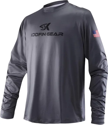 Miniatura 2 de Camiseta de pesca de alto rendimiento, camiseta de protección solar UPF50 para exteriores, manga larga, ajuste seco, camisetas atléticas con bandera