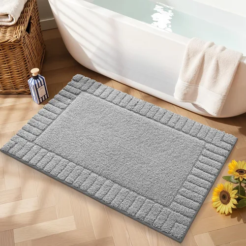 Miniatura 20 de LUMI Alfombras de baño antideslizantes con parte trasera de goma, alfombra de baño de microfibra de felpa extrasuave, absorbente, lavable a máquina