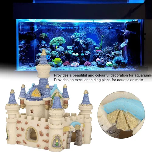 Miniatura 4 de Zerodis Decoración de castillo de resina para acuario, decoración de castillo de peces, decoración de castillo de resina, cueva, decoración de peces