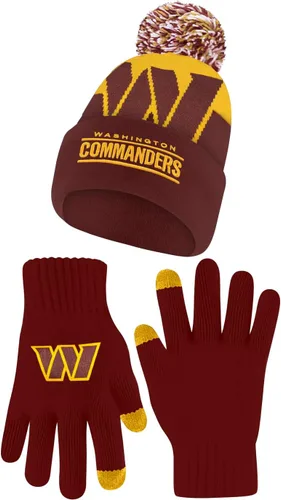 Miniatura 10 de Ultra Game Adults NFL Official Super Soft Winter Beanie Knit Hat With Warm Touch Screen Gloves Color del equipo 2
