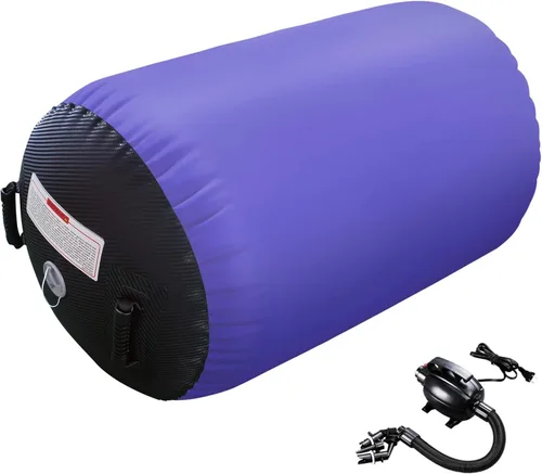 Miniatura 11 de Rodillo de aire para gimnasia, colchoneta inflable para rodillos de aire, equipo de gimnasia, cilindro de equilibrio con bomba para yoga