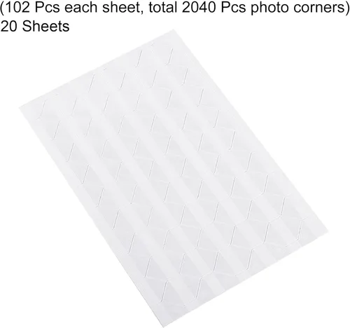 Miniatura 3 de PATIKIL Adhesivo de esquina para fotos, 20 hojas/2040 unidades, etiqueta autoadhesiva de PVC para montaje de fotos, diario, álbum, diario, álbum