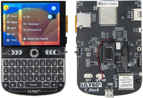 LILYGO T-Deck ESP32-S3 LoRa BLE WiFi TTGO Módulo LoRaWAN de Largo Alcance Placa de Desarrollo (Firmware LILYGO Negro)