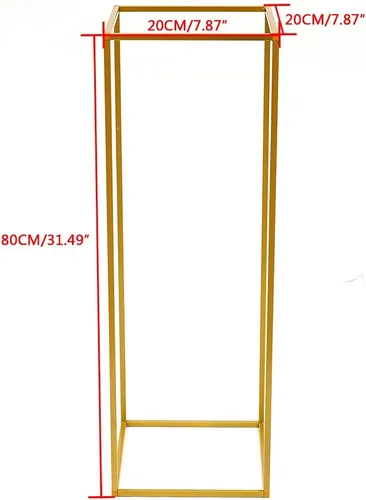Miniatura 6 de Jarrones de flores, centros de mesa de boda para mesas, 2 piezas de metal dorado rectangular geométrico soporte de flores jarrón para decoración