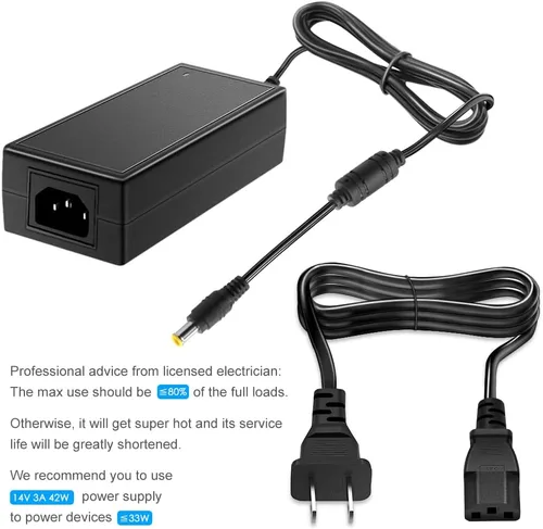 Miniatura 7 de SHNITPWR Cable de alimentación de 14 V para Samsung Monitor 14V 3A 2.5A 2.14A 1.78A 42W Fuente de alimentación AC DC Adaptador para Samsung