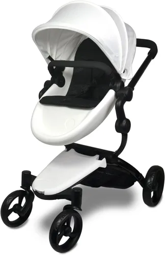 Anivia Cochecito de muñeca de lujo para muñecas de 18 y 20 pulgadas – Cochecito de muñeca con toldo plegable, ruedas silenciosas y 2 cestas de