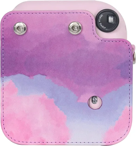Miniatura 4 de Funda para cámara instantánea Fujifilm Instax Mini 12, funda de poliuretano con correa extraíble para cámara Fujifilm Instax Mini 12 (rosa/morado)