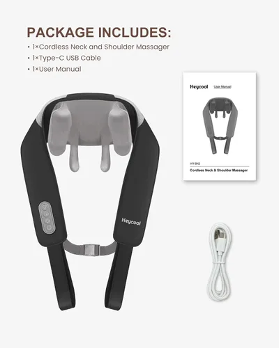 Miniatura 8 de Masajeador de cuello inalámbrico con calor, masajeador de cuello y hombro shiatsu para alivio del dolor de tejido profundo, 2 áreas