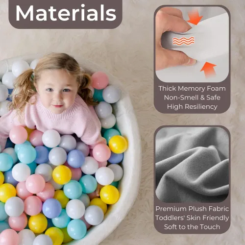 Miniatura 3 de Wonder Space Piscina de Pelotas de Espuma Premium de 35" para Niños, Piscina de Juego Suave Segura Certificada por CPSIA para Niños Pequeños