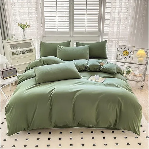 Miniatura 14 de Cama, Queen/L Negro Color Sólido Algodón Funda Nórdica Funda Nórdica