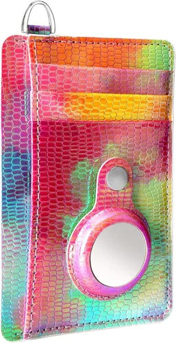 Billetera delgada y minimalista con bolsillo frontal con bloqueo RFID y soporte integrado para Airtag, con ventana de identificación para etiqueta